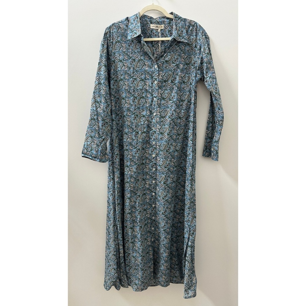 NWT Natural Life Drew Floral Maxi Boho Shirt Dress LS Button-Up Modest XS / S - Picture 2 of 16